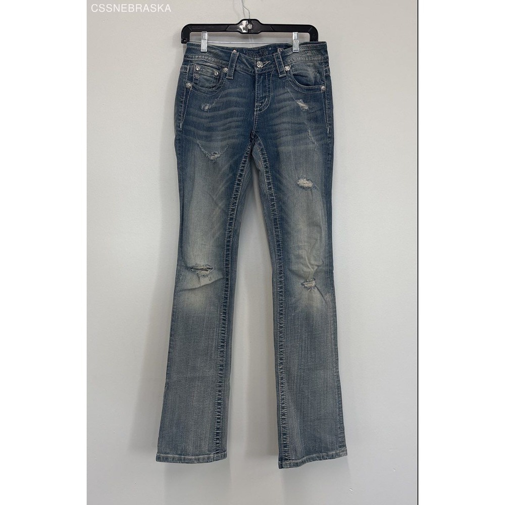 Miss Me Blue Blue Pants Mid Rise Slim Boot - Size 27